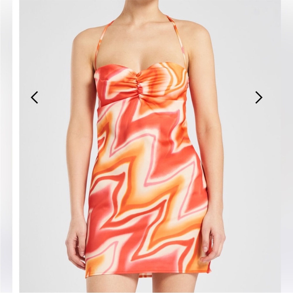 NWT FIORUCCI never worn orange swirl mini dress XS